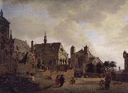 Jan van der Heyden Imagine the church and buildings France oil painting artist